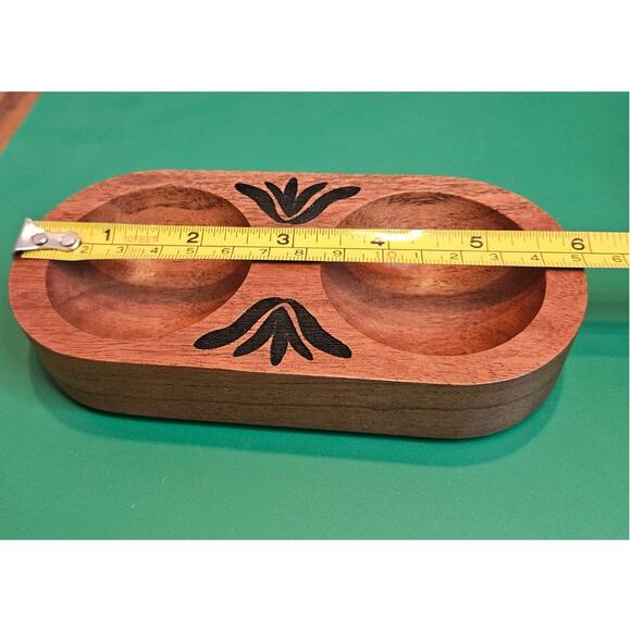 Anthropologie The Mediterranean Dish Acacia Wood Salt Pepper Cellar NEW tags - Picture 5 of 8